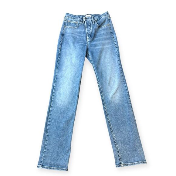 GOOD AMERICAN Women’s Light Blue Wash Good Icon 90’s Relaxed Style Jeans Size 8/ - Picture 2 of 6